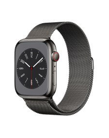 שעון אפל חכם Apple Watch Series 8 GPS + Cellular 45mm Graphite Stainless Steel Case with Graphite Milanese Loop
