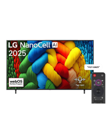 55 אינץ' LG NanoCell AI NANO80 טלוויזיה חכמה K4 webOS25 HDR10, דגם: 55NANO80A6A