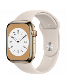 Apple Watch Series 8 GPS + Cellular 41mm Gold Stainless Steel Case with Starlight Sport Band