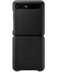 כיסוי אחורי בצבע שחור עבור Samsung Leather Cover for Galaxy Z Flip Black