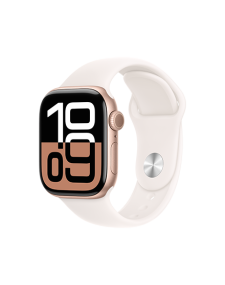 שעון אפל חכם Apple Watch Series 10 GPS + Cellular 42mm Rose Gold Aluminium Case with Light Blush Sport Band - M/L