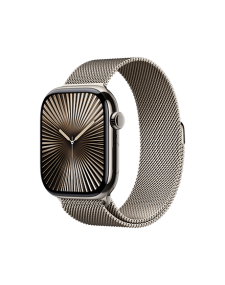 שעון אפל חכם Apple Watch Series 10 GPS + Cellular 46mm Natural Titanium Case with Natural Milanese Loop - M/L