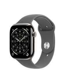 אפל ווטש Apple Watch Series 11 GPS + Cellular 46mm Natural Titanium Case with Stone Grey Sport Band - M/L