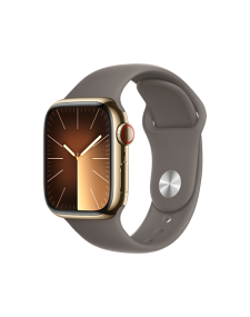 שעון אפל חכם Apple Watch Series 9 GPS + Cellular 41mm Gold Stainless Steel Case with Clay Sport Band - M/L