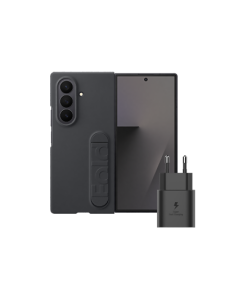 ערכת סמסונג מקורית ראש מטען מקורי 25w + כיסוי אחורי מקורי בצבע שחור עבור סמסונג גלקסי פולד 7 Samsung Galaxy Z Fold7