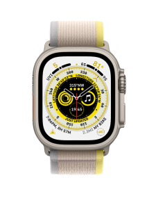 שעון אפל חכם Apple Watch Ultra GPS + Cellular 49mm Titanium Case with Yellow/Beige Trail Loop - M/L