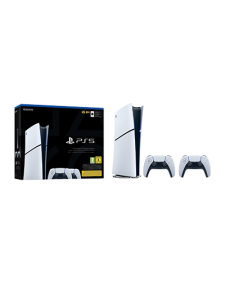 PS5 Sony קונסולה לבנה Playstation 5 Slim 1TB Digital 2 Controllers bundle